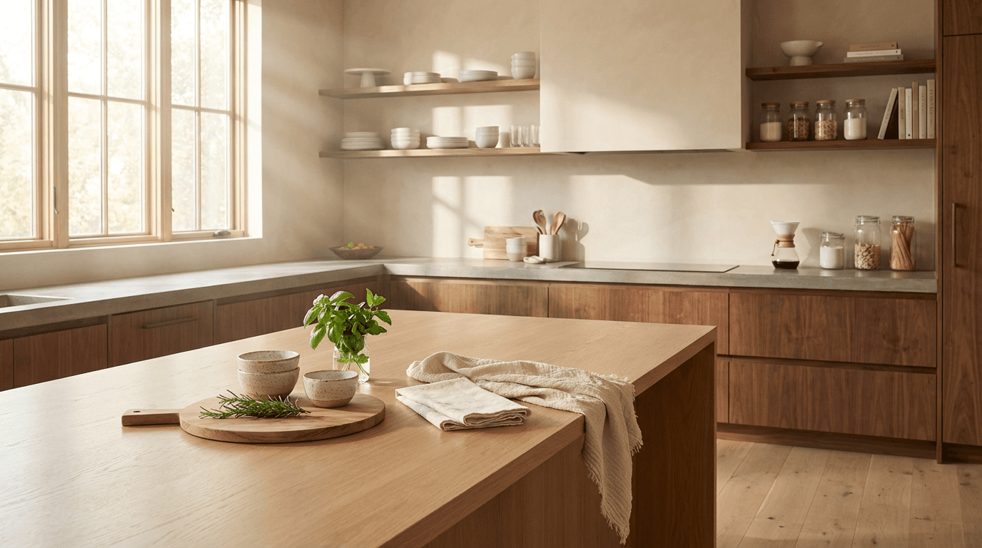 Furniture assembly with hands positioning shelf components